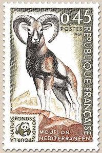 Fonds mondial pour la Nature. Mouflon méditerranéen 45c. Olive, brun-rouge et noir Y1613