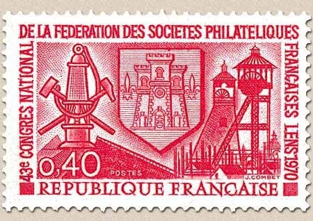 43e Congrès national de la Fédération des Sociétés Philatéliques françaises, à Lens. 40c. Carmin Y1642
