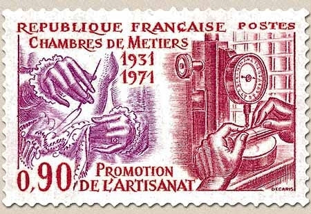 40e anniversaire de l'assemblée permanente des Chambres de métiers. 90c. Rouge et lilas Y1691