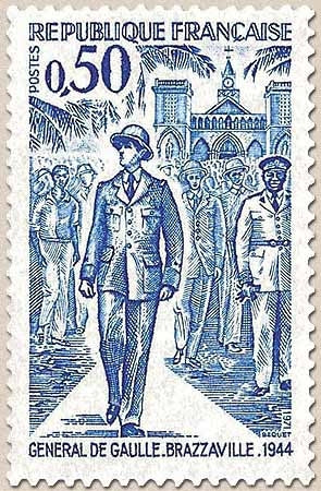 Anniversaire de la mort du général de Gaulle. 50c. Outremer. Le Général De Gaulle à Brazzaville en 1944 Y1696