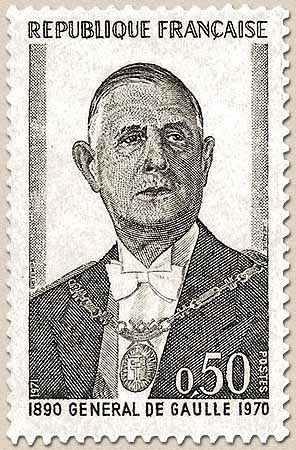 Anniversaire de la mort du général de Gaulle. 50c. Sépia. Portrait officiel du président de la République Y1698