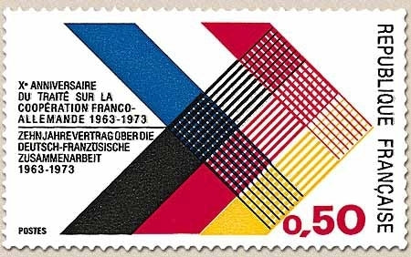 Xe anniversaire du traité sur la coopération franco-allemande. Héliogravure. 50c. Multicolore Y1739