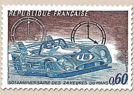 50e anniversaire des 24 heures du Mans. 60c. Violet et outremer Y1761