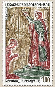 Histoire de France. Sacre de Napoléon  1f. Vert-noir, olive et carmin Y1776