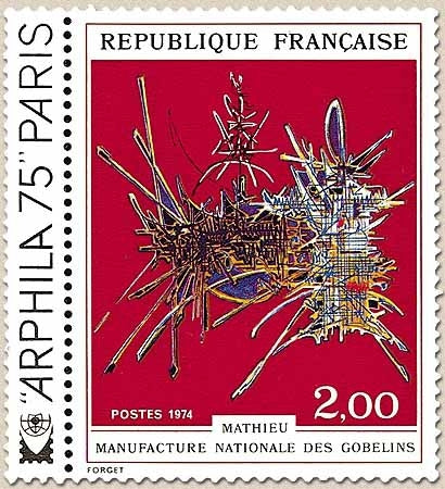 Arphila'75. Tapisserie de la manufacture nationale des Gobelins, par Mathieu. Hommage à Nicolas Fouquet  2f. Y1813