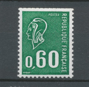 Marianne de Béquet N°1815c 60c vert sans bande phosphorescente Y1815c