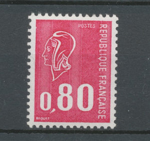 Marianne de Béquet N°1816c 80c rouge N° rouge au verso gomme tropicale Y1816c