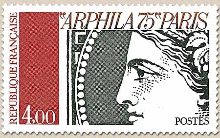 Arphila'75. Paris. Cérès 4f. Vert-noir, bistre et rouge Y1833