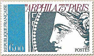 Arphila'75. Paris. Valeurs et couleurs différentes. 6f. Gris-vert, rouge et bleu Y1837
