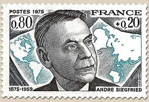 Personnage célèbre. André Siegfried (1875-1959) 80c. + 20c. Noir et turquoise Y1858