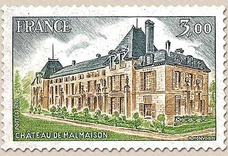 Série touristique. Château de Malmaison 3f. Bleu-gris, vert-jaune et bistre Y1873