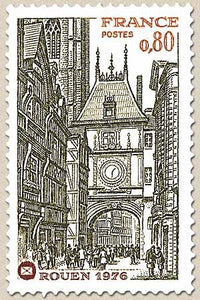 49e congrès national de la Fédération des sociétés philatéliques françaises à Rouen. 80c. Y1875