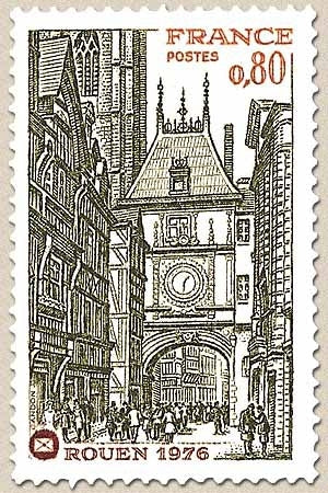 49e congrès national de la Fédération des sociétés philatéliques françaises à Rouen. 80c. Y1875