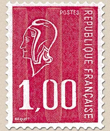 Type Marianne de Béquet. 1f. Rouge Y1892