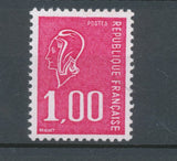 Marianne de Béquet N°1892b 1f rouge sans bande phosphorescente Y1892b
