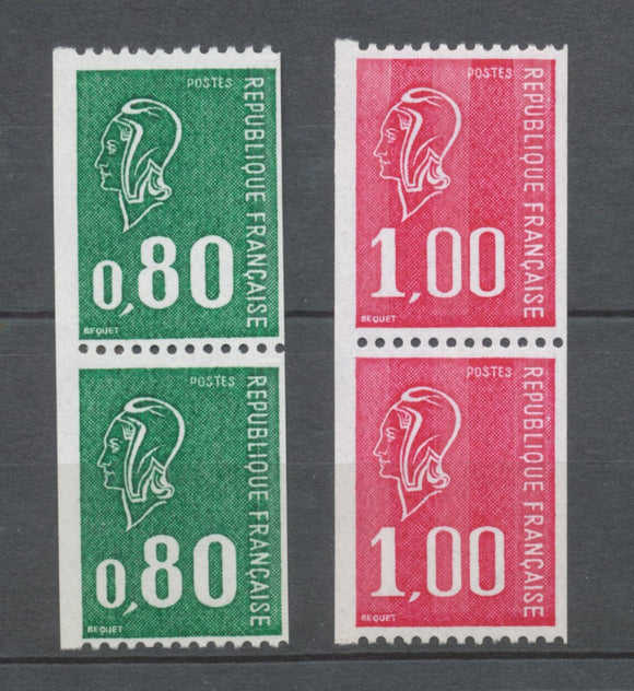 Marianne de Béquet Paires verticales N°1894 + 1894a et N°1895 + 1895a Y1895aAS