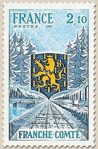 Régions. Franche-Comté. 2f.10 turquoise, bleu et jaune Y1916