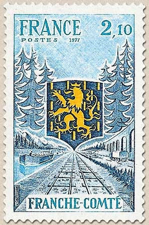 Régions. Franche-Comté. 2f.10 turquoise, bleu et jaune Y1916