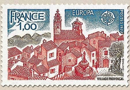 Europa. Village provençal. 1f. Bleu, olive et brique Y1928