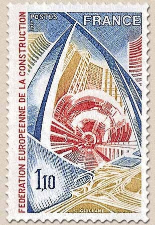 Fédération européenne de la construction. 1f.10 outremer, rouge et bistre Y1934