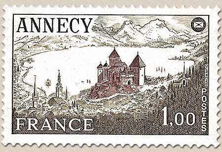 50e congrès national de la Fédération des sociétés philatéliques françaises à Annecy. 1f. Y1935