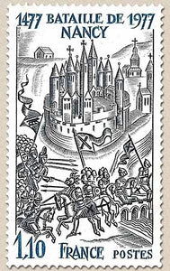 5e centenaire de la bataille de Nancy. 1f.10 bleu et gris Y1943