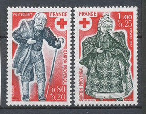 Série Au profit de la Croix-Rouge. Santonsde Provence. 2 valeurs Y1960S
