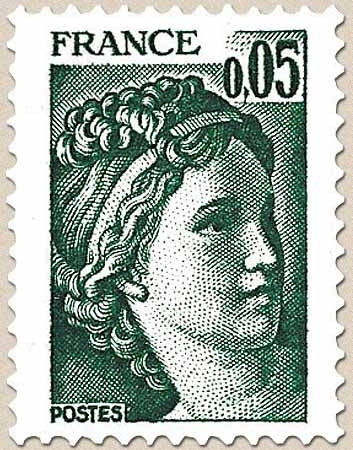 Type Sabine, tirée d'une oeuvre du peintre Louis David. 1re série. 5c. Vert-noir Y1964