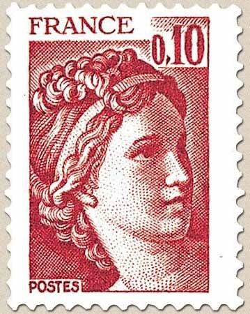 Type Sabine, tirée d'une oeuvre du peintre Louis David. 1re série. 10c. Rouge-brun Y1965