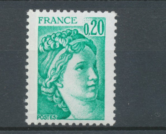 Type Sabine N°1967a 20c émeraude bande phosphorescente à gauche Y1967a