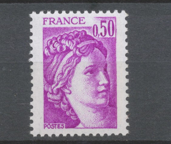 Type Sabine N°1969a 50c violet Gomme tropicale Y1969a