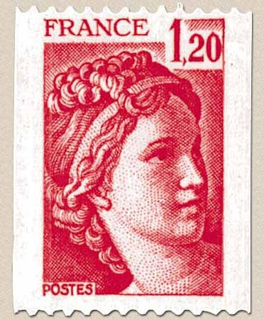 Type Sabine, tirée d'une oeuvre du peintre Louis David. 1re série. 1f.20 rouge Y1981B