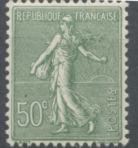 Type Semeuse lignée. 50c. Olive (I) Neuf luxe ** Y198