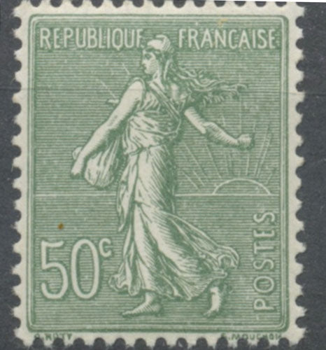 Type Semeuse lignée. 50c. Olive (I) Neuf luxe ** Y198