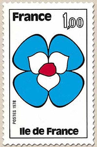 Régions. Ile-de-France. 1f. Noir, bleu et rouge Y1991