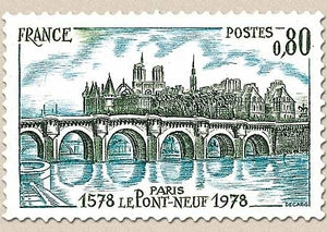 Série touristique. Le Pont-Neuf de Paris 80c. Vert-noir et bleu-vert Y1997