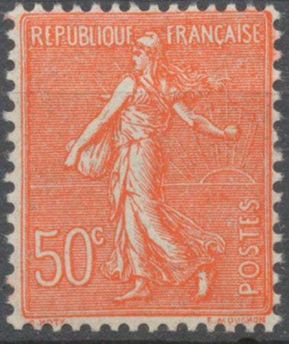 Type Semeuse lignée. 50c. Rouge (IIA) Neuf luxe ** Y199