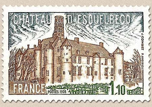 Série touristique. Château d'Esquelbecq 1f.10 brun, gris-bleu et vert Y2000