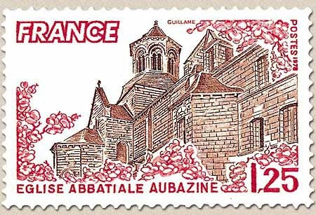 Série touristique. Eglise abbatiale Aubazine 1f.25 carmin et brun-rouge Y2001