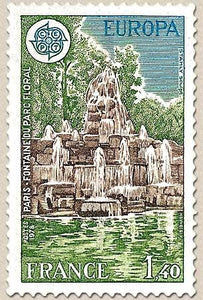 Europa. Monuments. Fontaine du Parc floral de Paris 1f.40 bleu, vert et brun Y2009
