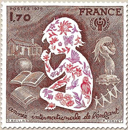 Année internationale de l'Enfant. 1f.70 brun-rouge, violet et rouge Y2028