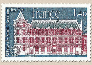 Abbaye de Saint-Germain-des-Prés. 1f.40 bleu, carmin et gris-bleu Y2045