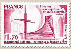 Hommage à Jeanne d'Arc. Monument national. 1f.70 carmin Y2051