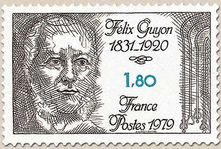Félix Guyon (1831-1920), chirurgien français. Maître de l'école urologique française. 1f.80 brun et vert-bleu Y2052