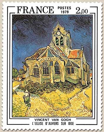 Série artistique. L'Eglise d'Auvers-sur-Oise, de Vincent Van Gogh (1853-1890)  2f. Polychrome Y2054