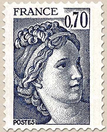 Type Sabine. 70c. Bleu-violet Y2056