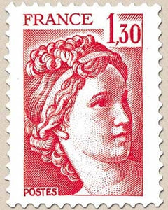 Type Sabine. 1f.30 rouge Y2059