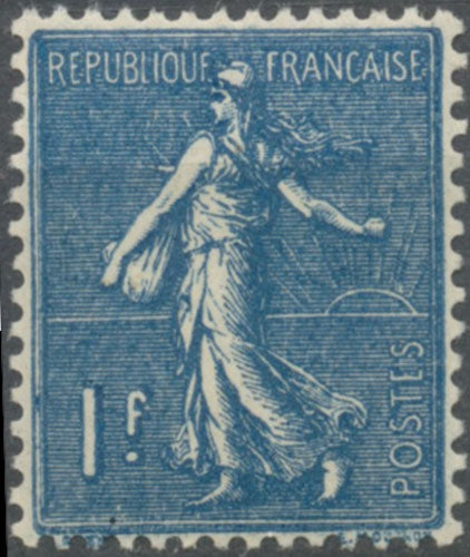 Type Semeuse lignée. 1f. Bleu Neuf luxe ** Y205