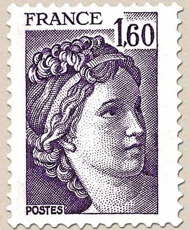 Type Sabine. 1f.60 violet Y2060