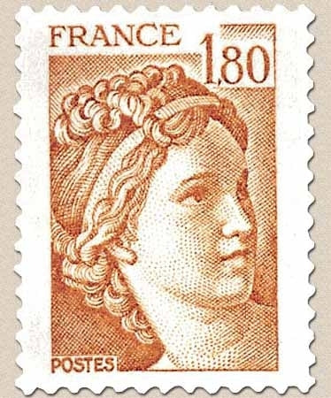 Type Sabine. 1f.80 ocre orangé Y2061